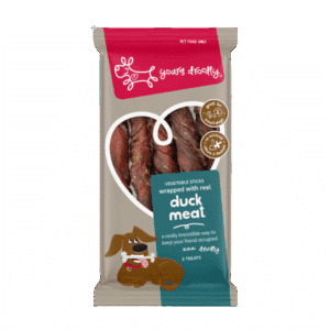 yours droolly duck wrapped vegetable sticks dog treats small 5 pack