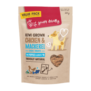 yours droolly kiwi grown chicken and mackerel dog treats